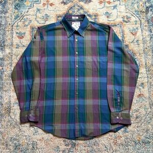 Vintage Club Internstional Plaid Button-up Shirt Large